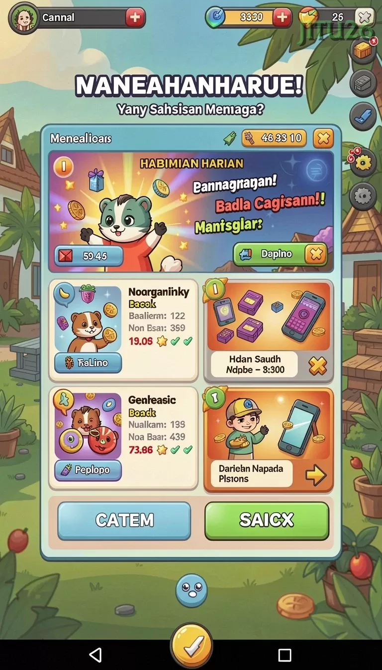 Cuplikan layar A200M — menu navigasi